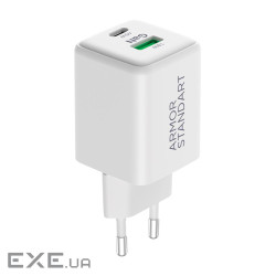 Зарядний пристрій Armorstandart AR372 45W GaN Type-C + USB White (ARM77550)