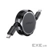 Дата кабель USB-C to USB-C 0.8m 60W dual retraction C13-03 Black Acefast (6974316280132)