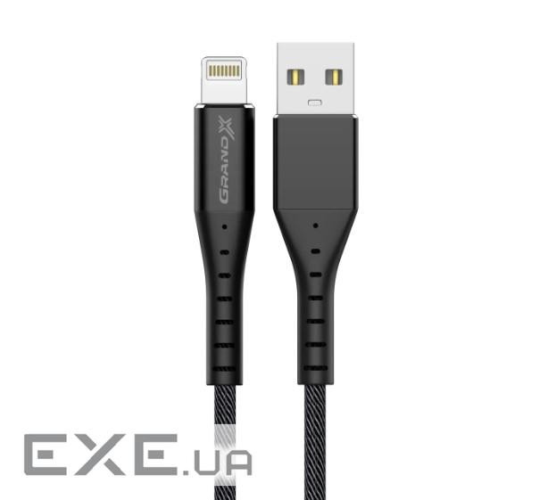 Кабель Grand-X USB - Lightning (M/M), 1.2 м , Black (FL-12B)