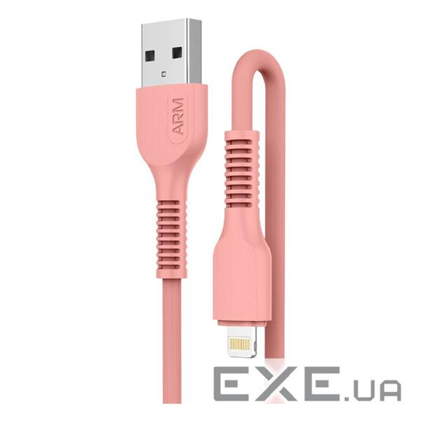 Дата кабель USB 2.0 AM to Lightning 1.0m AR88 2.4A peach Armorstandart (ARM65286)