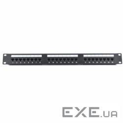 Патч-панель Ritar 19" 24 порта UTP cat.5e с менеджментом кабеля (07514) (07415)