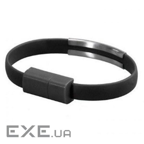 Дата кабель USB 2.0 AM to Micro 5P 0.2m браслет black Extradigital (KBU1783)