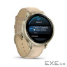 Смарт-годинник Garmin Venu 4 (41mm), Beige w/ Lunar Gold + Leather, GPS смарт-годинник (010-03013-03