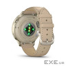 Смарт-годинник Garmin Venu 4 (41mm), Beige w/ Lunar Gold + Leather, GPS смарт-годинник (010-03013-03