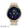 Смарт-годинник Garmin Venu 4 (41mm), Beige w/ Lunar Gold + Leather, GPS смарт-годинник (010-03013-03