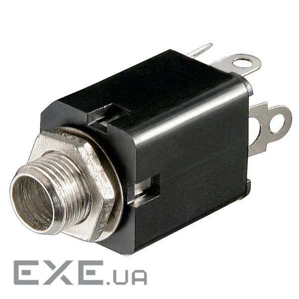 Гніздо FreeEnd-Jack 6.3mm,/F Stereo Panel Socket Plastic,чорний (75.01.1096-1) (75.01.1096-1)