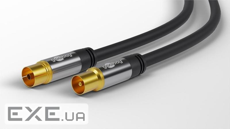 Кабель антенний-підовжувач RF:Coaxial M/F 10.0m,+M/M D=8.0mm 4xShielded(128ж) Cu,чорний (75.07.0389-