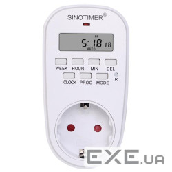 Розетка з цифровим таймером. Sinotimer TM518, 16A, 3000W, 230V (YT-TM518)