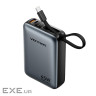 Батарея універсальна Vention 20000 mAh 45W Mini with Built-in USB-C Cable Gray (FHGH0)