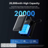Батарея універсальна Vention 20000 mAh 45W Mini with Built-in USB-C Cable Gray (FHGH0)