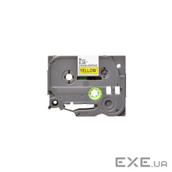 Стрічка для принтера етикеток UKRMARK B-S-T621P-BK/YE, сумісна з TZES621, 9мм х 8м. black o (900606)