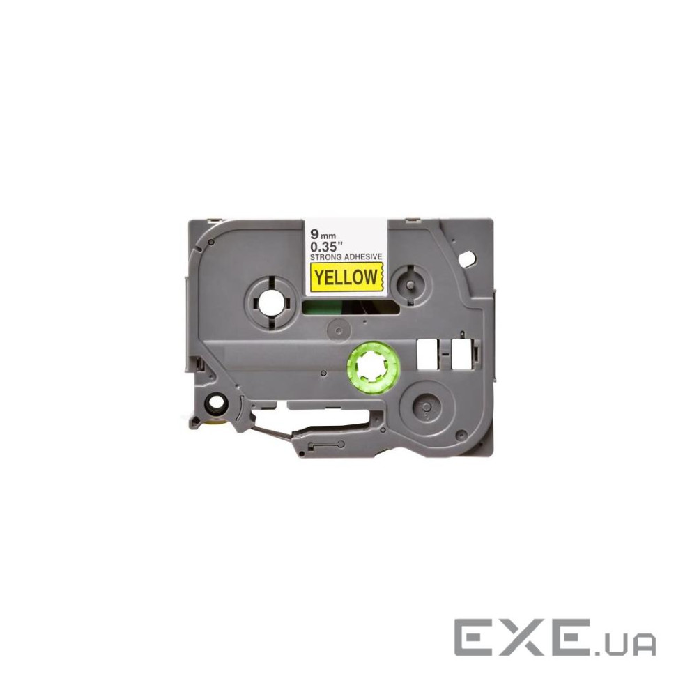 Стрічка для принтера етикеток UKRMARK B-S-T621P-BK/YE, сумісна з TZES621, 9мм х 8м. black o (900606)
