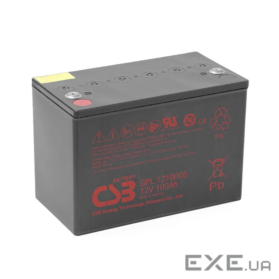 Акумуляторна батарея CSB GPL121000S, 12V 100Ah (343х168х215 (220) Q1 / 20 (ТАЙВАНЬ)