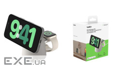 Зарядний пристрій бездротовий Belkin 2в1 MagSafe iPhone/Watch/AirPods, Sand Mass (WIZ020VFH37)