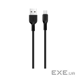 Дата кабель USB 2.0 AM to Micro 5P 3.0m 2A X20 black HOCO (6957531068945)