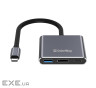 Концентратор ColorWay USB-C 3-in-1 USB 3.0 + HDMI 4K + USB-C PD100W (CW-HUB08)