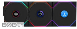 Повітряне охолодження для ПК LIAN LI UNI Fan TL WIRELESS LCD 120-3, Black (G99.12TLLCD1W3B.00)