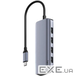 Хаб USB 3.0 Type-C -> 4xUSB-A, 1хUSB-C, 1xHDMI 4K@60 Hz, алюмінієвий корпус, Cudy (UH500)