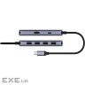 Хаб USB 3.0 Type-C -> 4xUSB-A, 1хUSB-C, 1xHDMI 4K@60 Hz, алюмінієвий корпус, Cudy (UH500)
