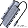 Хаб USB 3.0 Type-C -> 4xUSB-A, 1хUSB-C, 1xHDMI 4K@60 Hz, алюмінієвий корпус, Cudy (UH500)