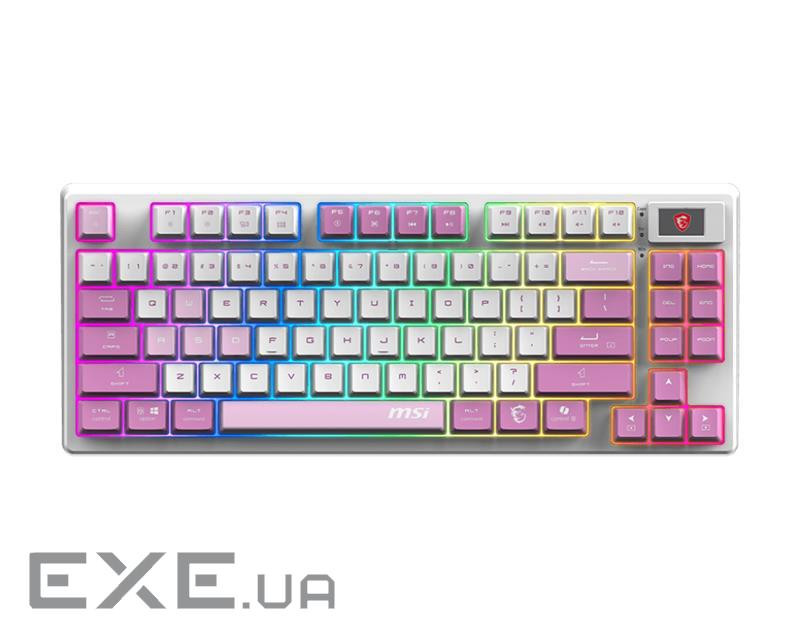 Клавіатура механічна MSI FORGE GK600 TKL W VIOLET UA 83key, mechanical Linear, USB (S11-43UAQ01-HH9)