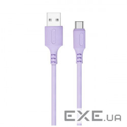 Дата кабель USB 2.0 AM to Type-C 1.0m soft silicone violet ColorWay (CW-CBUC044-PU)