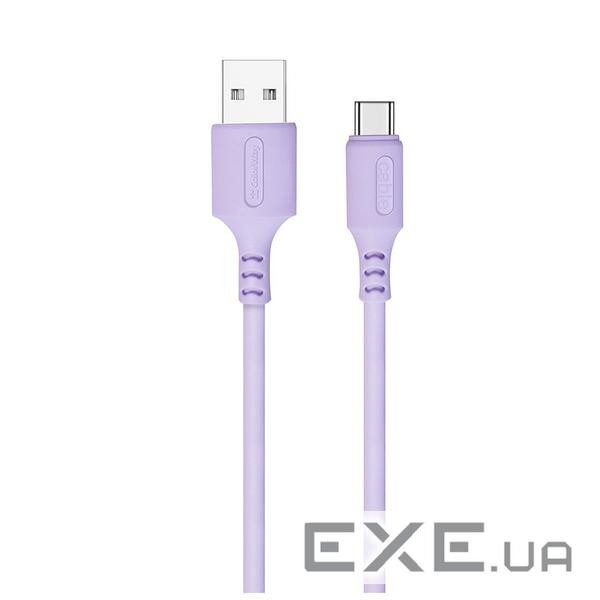 Дата кабель USB 2.0 AM to USB-C 1.0m soft silicone violet ColorWay (CW-CBUC044-PU)