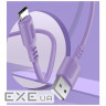 Дата кабель USB 2.0 AM to USB-C 1.0m soft silicone violet ColorWay (CW-CBUC044-PU)
