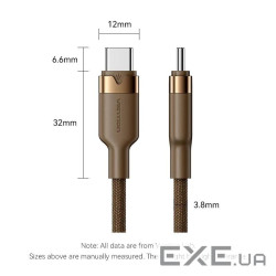 Кабель Vention USB Type-C - USB Type-C (M/M), 60W, 3A, 2 м, Copper (TRDJH)