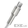 Дата кабель USB 3.1 AM to USB-C 2.0m 6.0A 66W Cafule Series Metal White Baseus (CAKF000202)