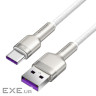 Дата кабель USB 3.1 AM to USB-C 2.0m 6.0A 66W Cafule Series Metal White Baseus (CAKF000202)