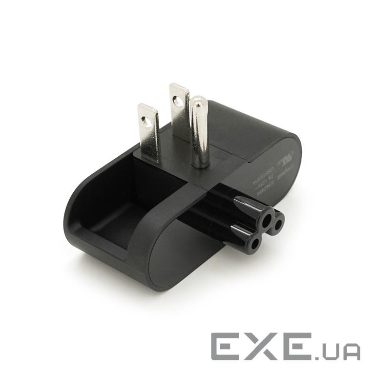 Перехідник складаний із заземленням, m-m, американка3pin, Black, BOX (YT-38615) 3pin, Black, BOX (YT-38615)
