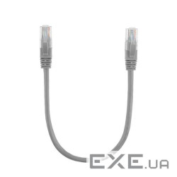 Патч-корд литий RITAR, UTP, RJ45, Cat.5e, 0,3m, сірий, Cu (мідь ) (01135)