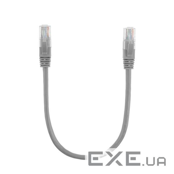 Патч-корд литий RITAR, UTP, RJ45, Cat.5e, 0,3m, сірий, Cu (мідь ) (01135)