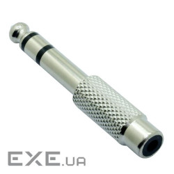 Перехідник аудіо Jack 6.3mm-RCA M/F,адаптер Stereo Metal,срібний (62.09.8261-1) (62.09.8261-1)