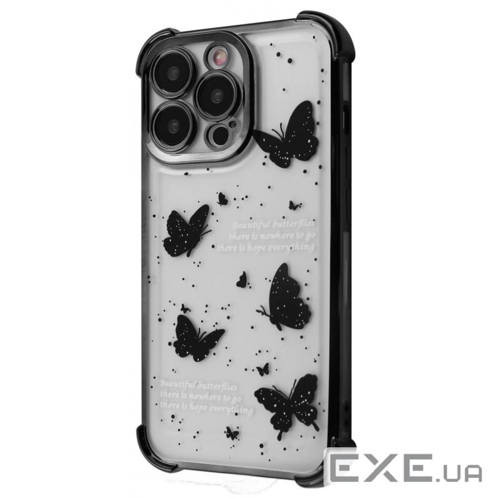 Чехол WAVE Winkie iPhone 16 Pro black/butterfly (64125 black/butterfly)