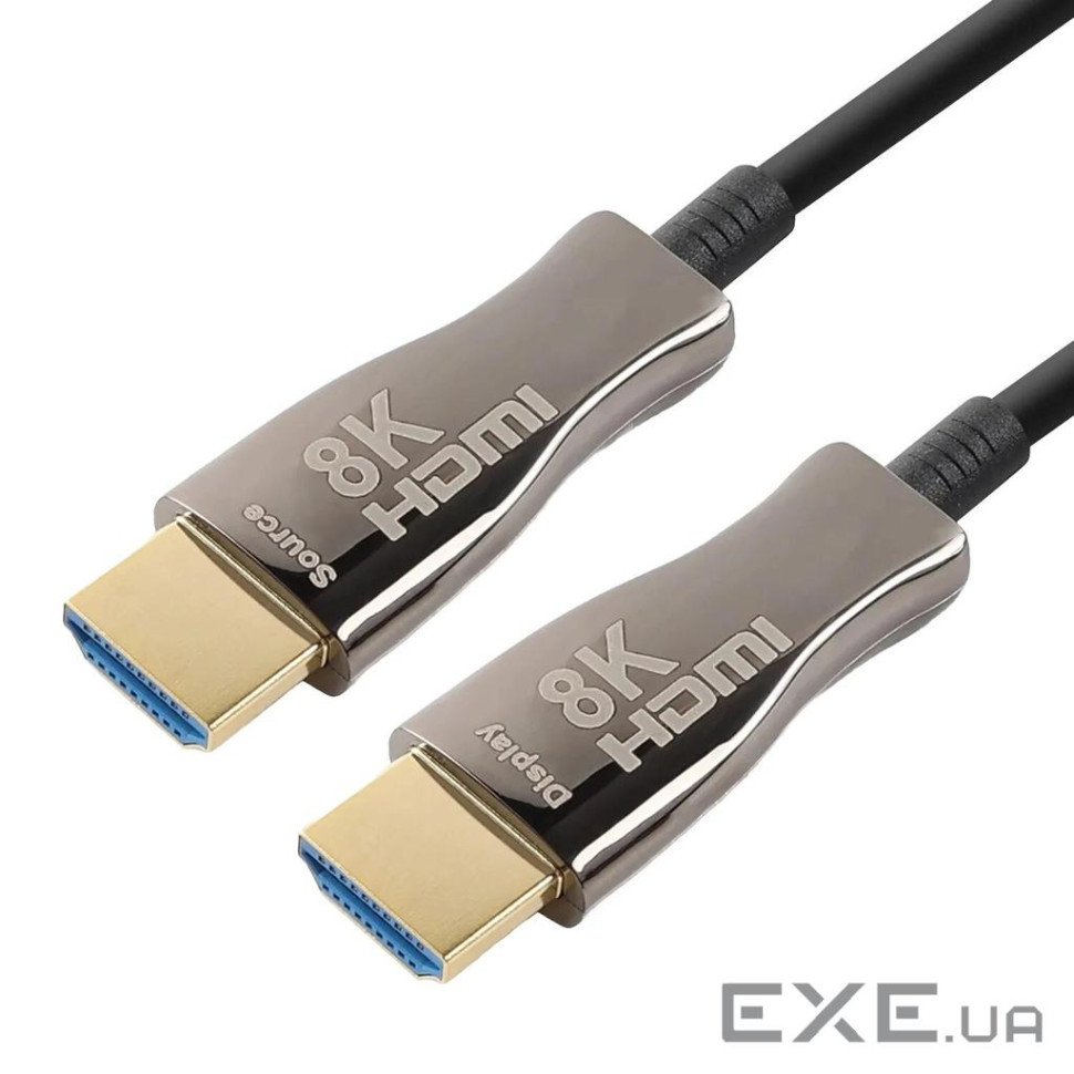 Кабель монітора-сигнальний HDMI M/M 25.0m,v2.1 8K@60Hz Optical Hybrid Act,чорний (62.09.8496-1)