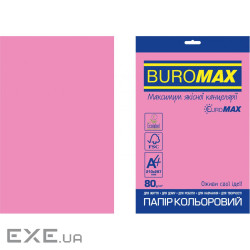 Папір Buromax А4, 80g, NEON pink, 20sh, EUROMAX (BM.2721520E-10)