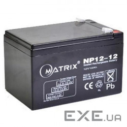 Акумуляторна батарея MATRIX NP12-12 (12В, 12Ач) (Matrix-NP12-12)