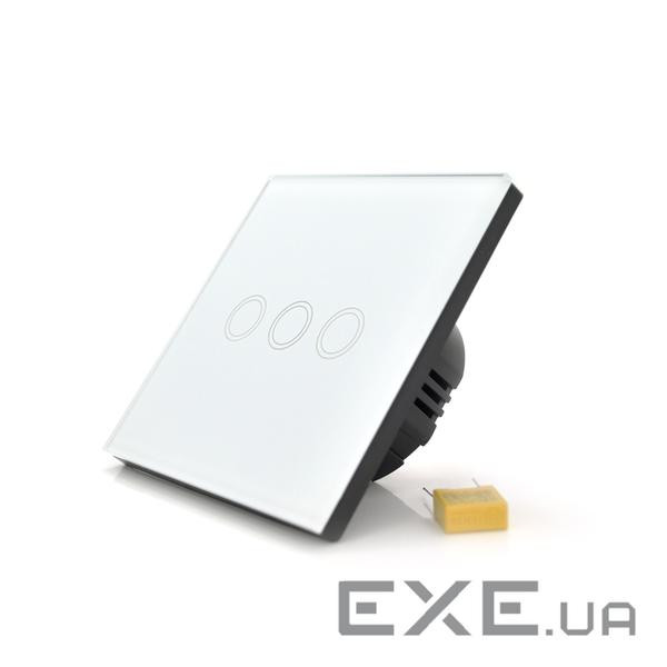 Сенсорний вимикач AOYAN, триканальний, White, 86х86х35мм (AY-EU-D603)