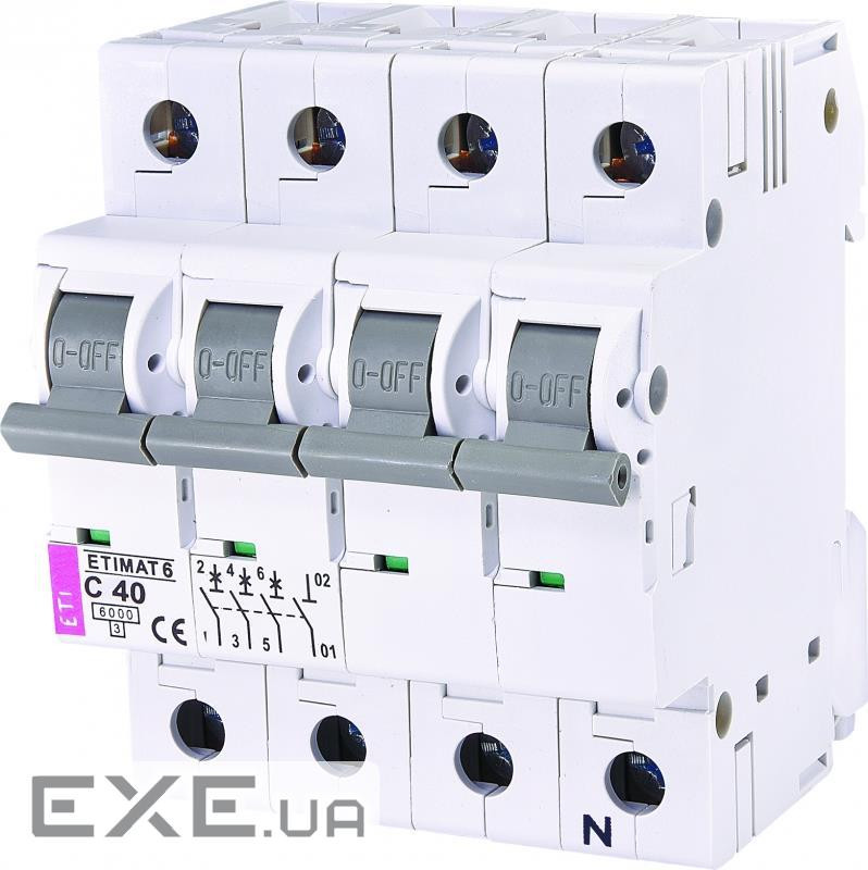 Автоматичний вимикач ETI ETIMAT 6 3p+N C 40А (6 kA) (2146520)