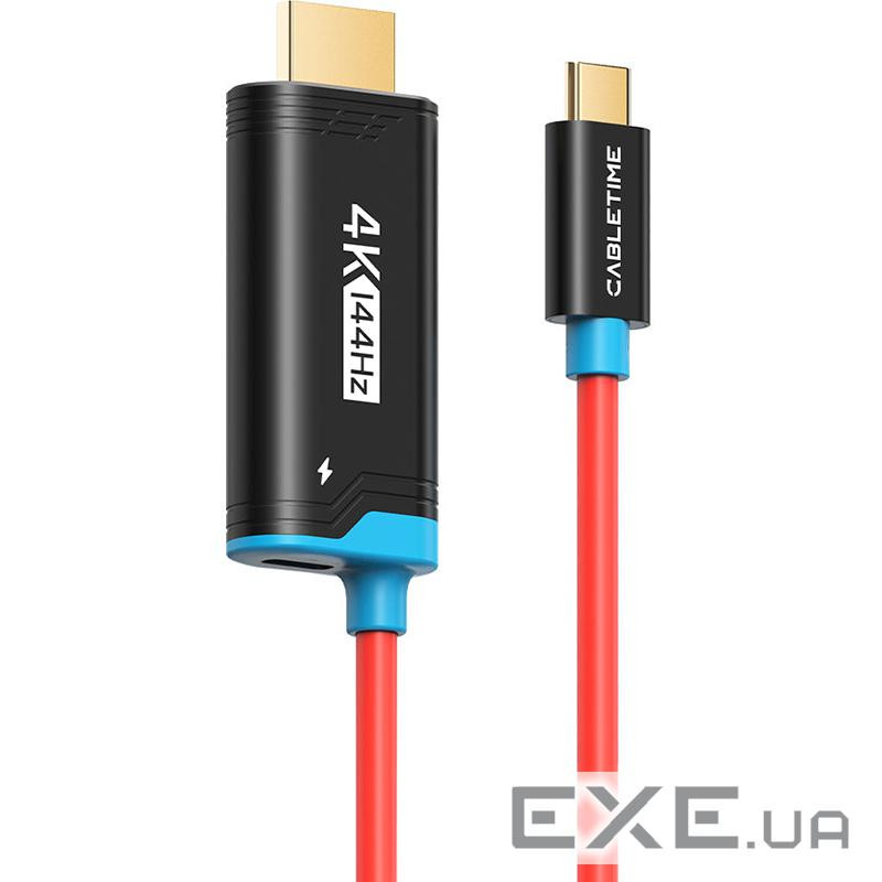 Кабель CableTime USB-C - HDMI PD100W 4K144Hz, 2 м (CC26L) (CA916528)