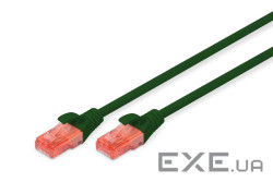 Патч-корд DIGITUS CAT 6 UTP, 1м, AWG 26/7, Cu, LSZH, зелений (DK-1617-010/G)