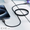 Кабель USB 2.0 USB-C to USB-C, 1.2 м , 60W, 3.0A, stainless steel Black, C12-03 Acefa (6974316283317)