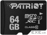 Карта пам'яті microSDXC, 64Gb, Class10 UHS-1 А1, Patriot LX Series, без адаптера (PSF64GMDC10)