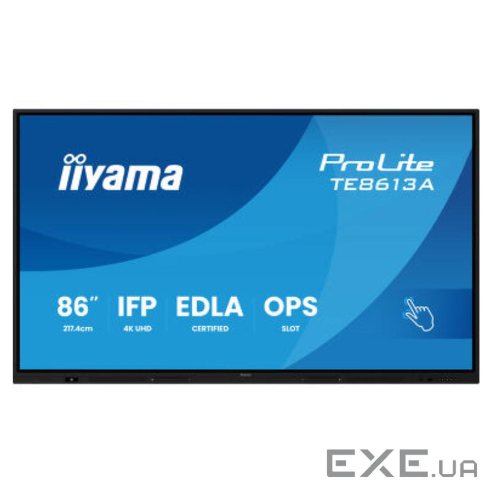 85.6" 16:9 інтерактивний IPS UHD РК дісплей, 18/7 , 450 кд/м2, ОС Андроід 14, 8GB/128 (TE8613A-B1AG