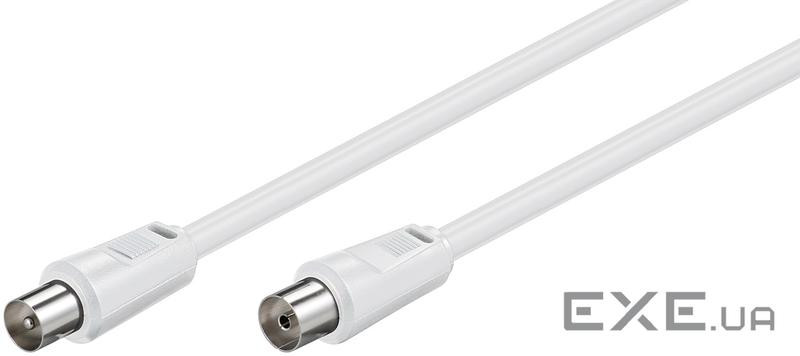 Кабель антенний-подовжувач RF:Coaxial M/F 10.0m,75 Ohm D=5.3mm 2xShielded 80dB,білий (75.05.0716-1) (75.05.0716-1)