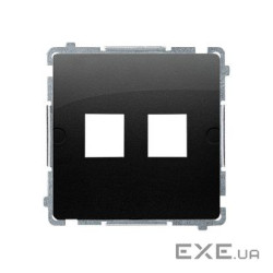 Адаптер телеінформаційної розетки Basic для 2xRJ45 Keystone мет. суппорт, чорний матовий (BMPT/49)