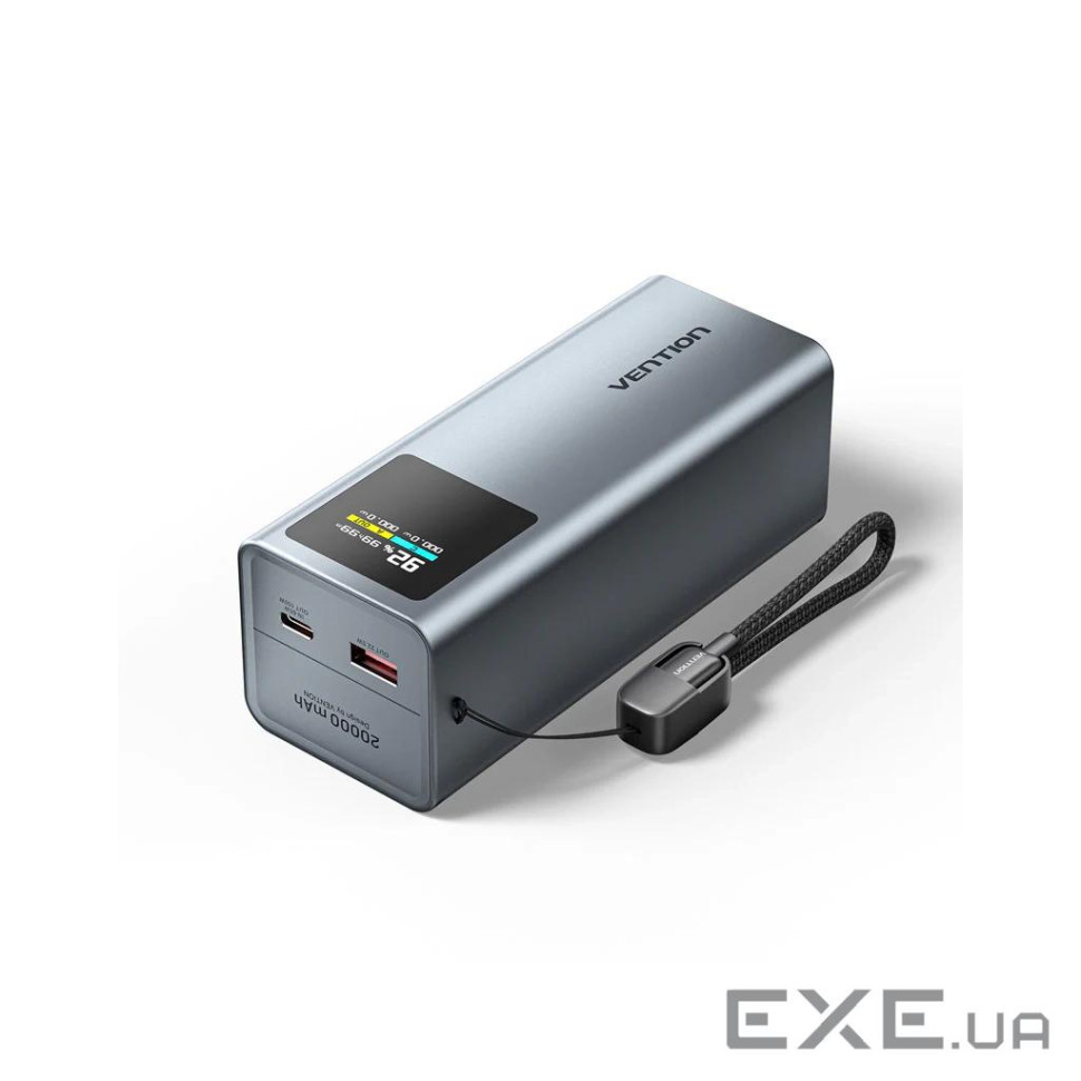 Батарея універсальна Vention 20000 mAh 100W Gray TFT Display Type (FKCH0)