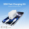 Зарядний пристрій 1xUSB-C 30W + USB-C cable М-М White Vention (G18W0-EU)
